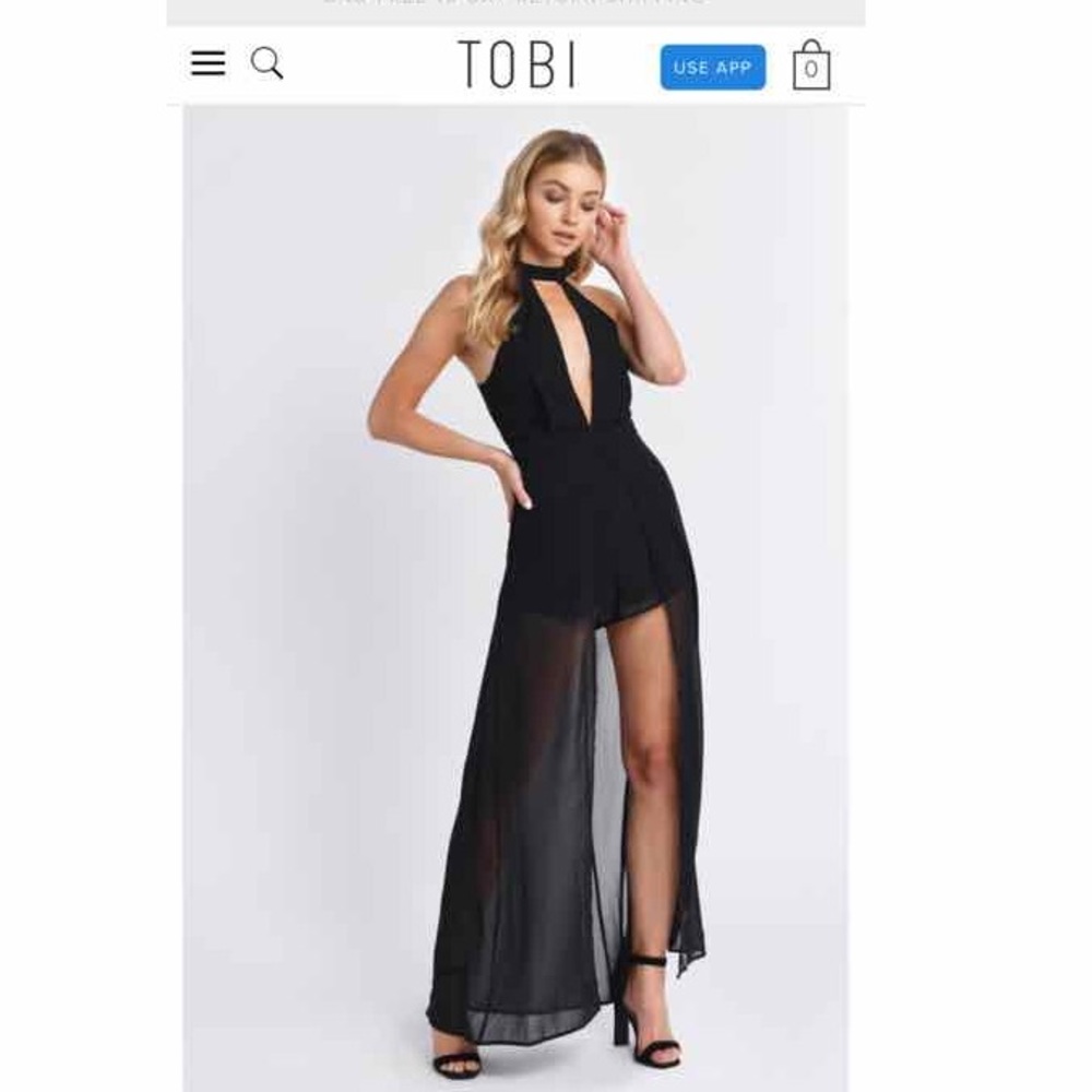 BLACK CHOKER MAXI ROMPER